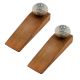 2 Pieces White Embossed Ceramic Crackle Wooden Door Stopper